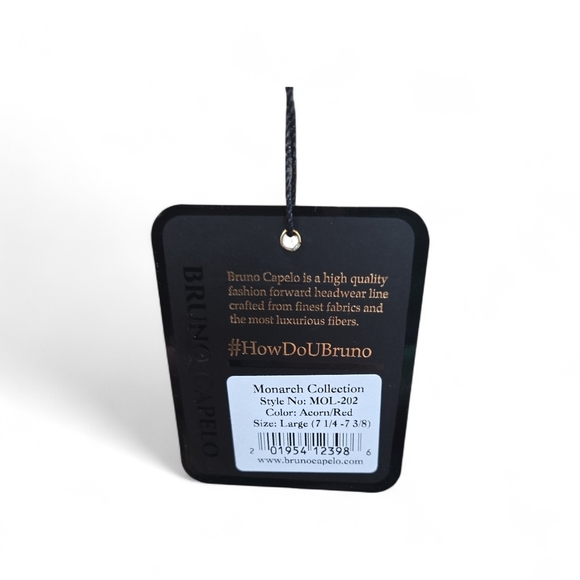 BRUNO CAPELO MONARCH  3" BRIM ACORN/ RED BOTTOM 100% WOOL FEDORA HAT. MOL-202 - Picture 6 of 6